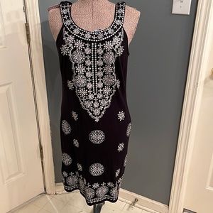 INC International concepts dress with beaded and metallic detail size M
